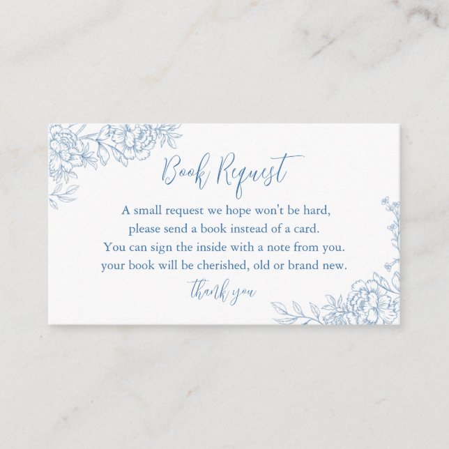 Tarjeta De Recepción HERRAMIENTAS FRANCESAS Blue Baby Book Request Inse (Anverso)