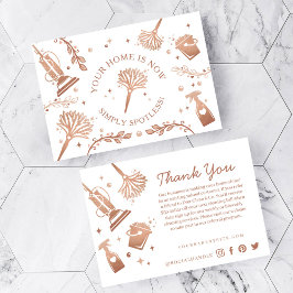 Tarjeta De Recepción Herramientas/Suministros de limpieza para uso domé