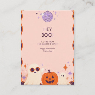 Tarjeta De Recepción Hey Boo Lila Disco Fantasma Halloween Regalo