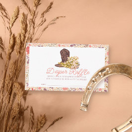 Tarjeta De Recepción Hey Y'all Cowboy Boot Bouquet Diaper Raffle Ticket