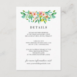 Tarjeta De Recepción Hibisco Tropical | Detalles de la Flor para Bodas