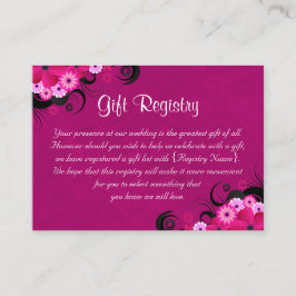 Tarjeta De Recepción Hibiscus Fuchsia Mini Registro de Regalos Bodas