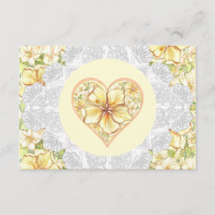 Tarjeta De Recepción Hibiscus & lace YELLOW