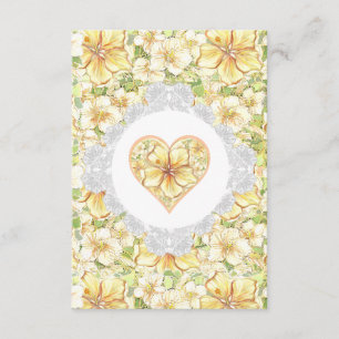 Tarjeta De Recepción Hibiscus & lace YELLOW