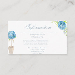 Tarjeta De Recepción Hidrangea azul Boda sofisticado