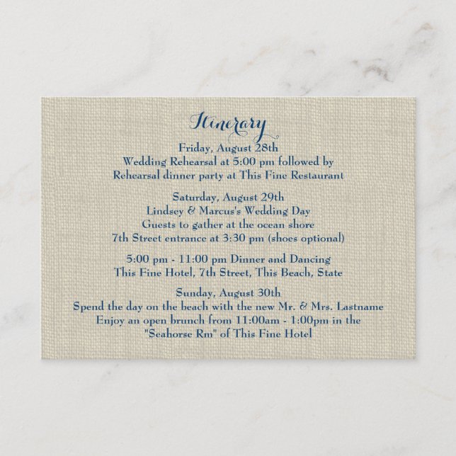 Tarjeta De Recepción Hidrangea Azul Estelar Boda Intinerar (Anverso)