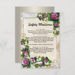Tarjeta De Recepción Hidrangea Púrpura Y Medidas De Seguridad De Los La