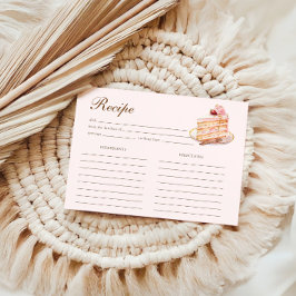 Tarjeta De Recepción High Tea Pastel Pink Bridal Shower Recipe
