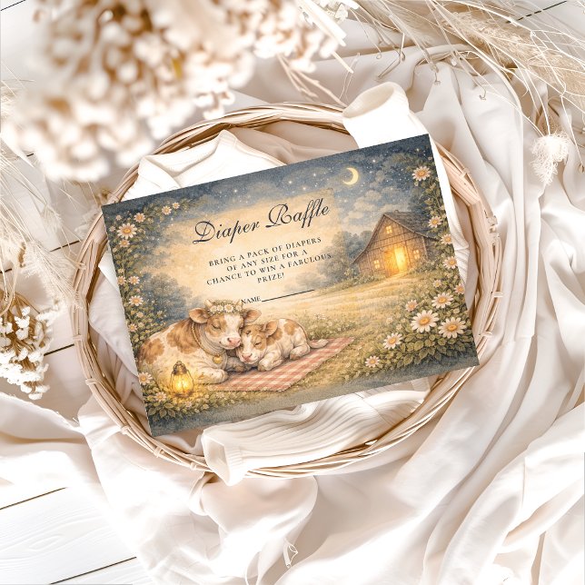 Tarjeta De Recepción Highland Cow Meadow Diapper Raffle (Subido por el creador)