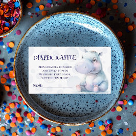 Tarjeta De Recepción Hippo Diaper Raffle Baby Shower