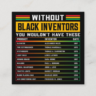 Tarjeta De Recepción Historia De Los Inventores Negros Olvidados Histor