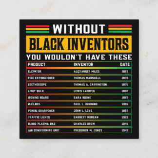 Tarjeta De Recepción Historia De Los Inventores Negros Olvidados Histor