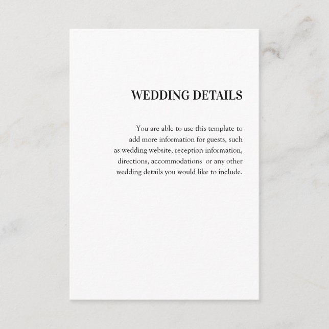 Tarjeta De Recepción Hochzeit Detail (Anverso)