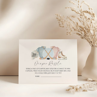 Tarjeta De Recepción Hockey baby shower, ice hockey diaper raffle