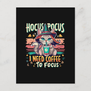 Tarjeta De Recepción Hocus Focus - Necesito café para concentrarme