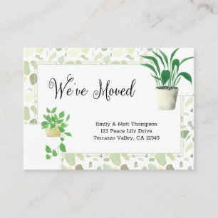 Tarjeta De Recepción Hogares y Terrazo Verde que hemos mudado