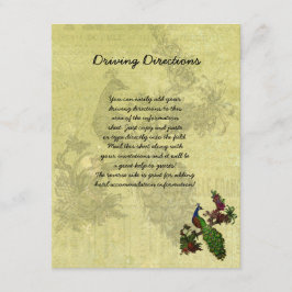 Tarjeta De Recepción Hoja informativa de Peacock de época