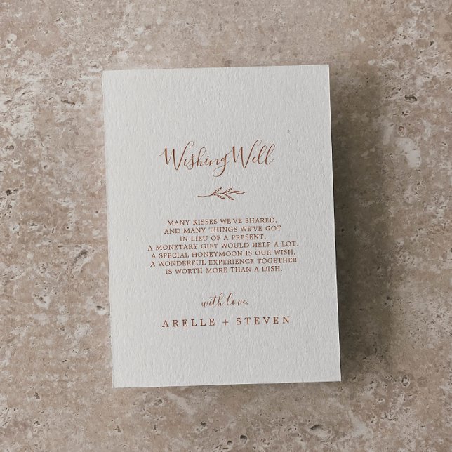 Tarjeta De Recepción Hoja mínima | Boda Boho Cream Que Desea Bien (Subido por el creador)