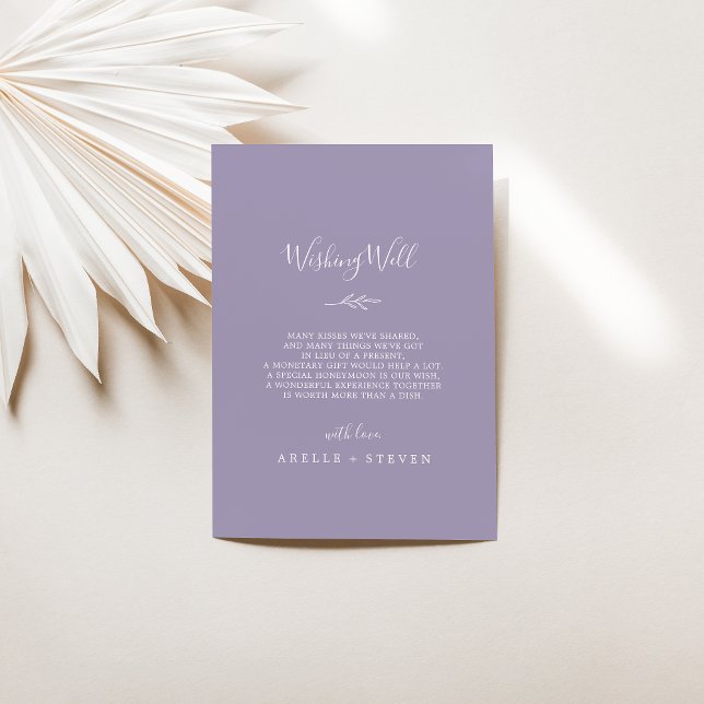 Tarjeta De Recepción Hoja mínima | Boda Lavanda Deseando Bien (Subido por el creador)