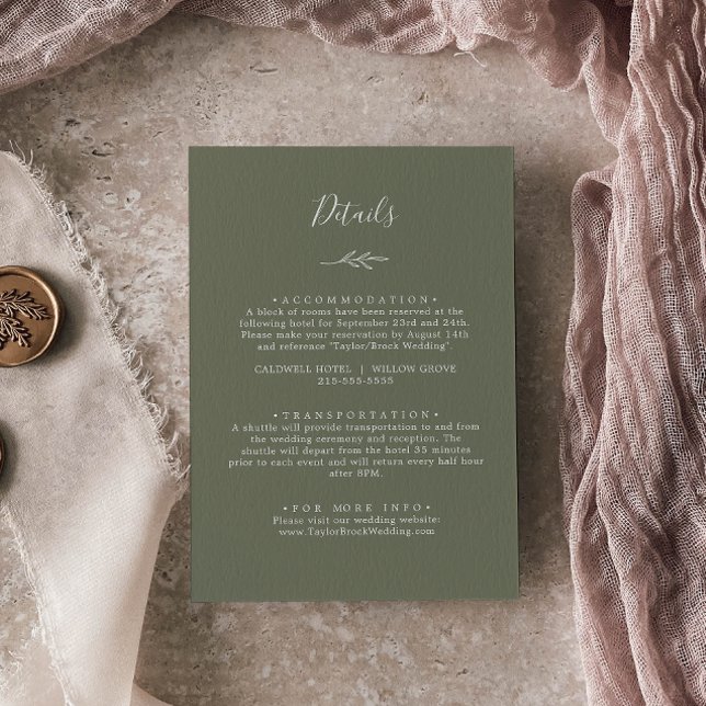 Tarjeta De Recepción Hoja mínima | Detalles ecológicos oscuros (Subido por el creador)