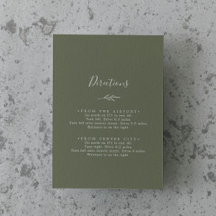 Tarjeta De Recepción Hoja mínima   Direcciones verdes oscuras