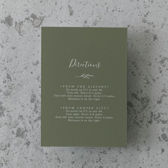 Tarjeta De Recepción Hoja mínima | Direcciones verdes oscuras (Subido por el creador)