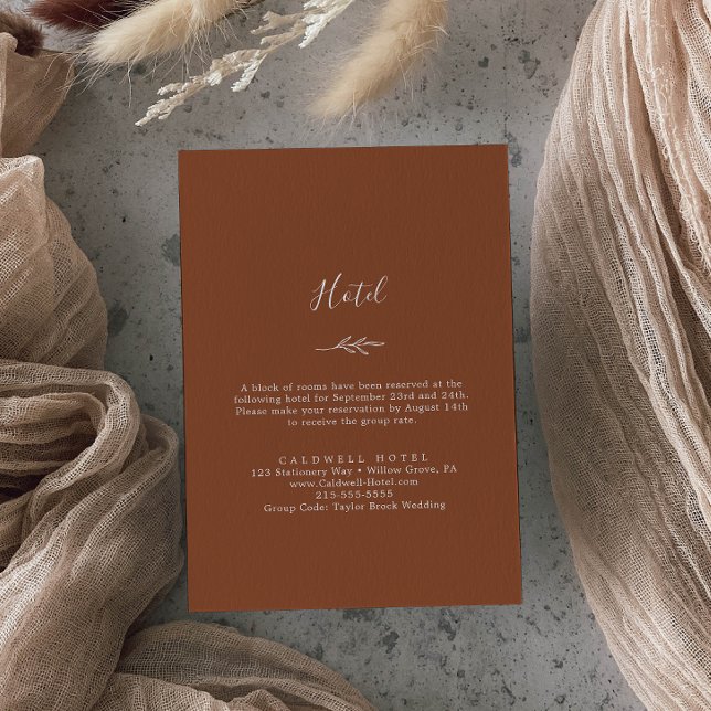 Tarjeta De Recepción Hoja mínima | Hotel Terracotta (Subido por el creador)