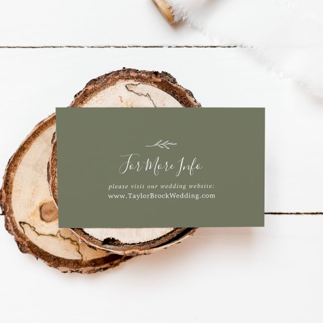 Tarjeta De Recepción Hoja mínima | Sitio web de Bodas verdes oscuros (Subido por el creador)