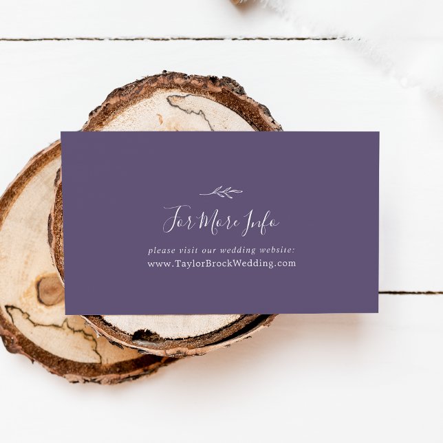 Tarjeta De Recepción Hoja mínima | Sitio Web de Plum Purple Boda (Subido por el creador)