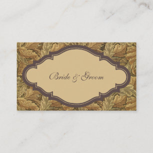 Tarjeta De Recepción Hojas cálidas de otoño antiguas victorianas