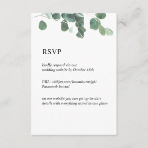 Tarjeta De Recepción Hojas ChloeNick RSVP de V7 Acuarela