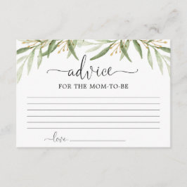 Tarjeta De Recepción Hojas de oro verdes Consejos para las madres