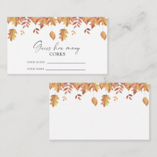 Tarjeta De Recepción Hojas de otoño - adivina cuántos corchos juego de