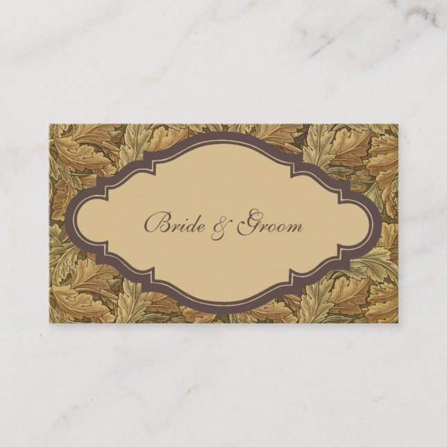 Tarjeta De Recepción Hojas de otoño cálidas de la época victoriana (Anverso)