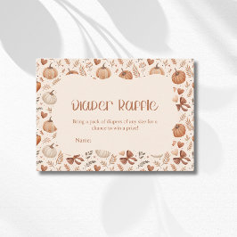 Tarjeta De Recepción Hojas de pequeña calabaza, lazo de otoño, rifa de 