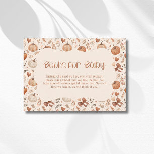 Tarjeta De Recepción Hojas de pequeña calabaza, libros de arco de otoño