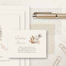 Tarjeta De Recepción Hojas florales otoñales muestran ducha de novia pa