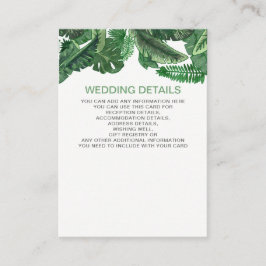 Tarjeta De Recepción hojas tropicales boda botánico de color dorado