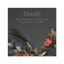 Hojas tropicales de negro y oro Detalles