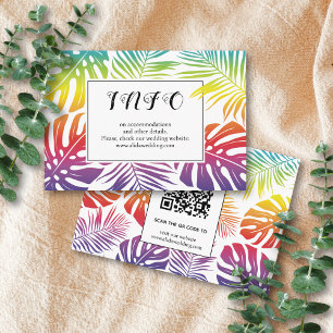 Tarjeta De Recepción Hojas tropicales gays, lesbianas boda arco iris