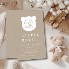 Tarjeta De Recepción Hola Baby Bear Diaper Raffle