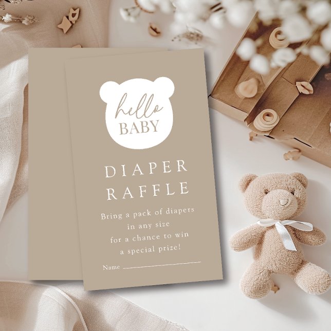 Tarjeta De Recepción Hola Baby Bear Diaper Raffle (Subido por el creador)