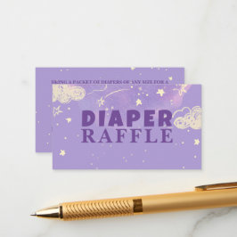 Tarjeta De Recepción Hola Baby Purple Dream Diaper Raffle Baby Shower
