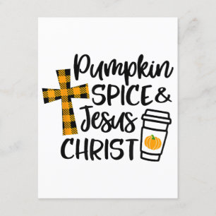 Tarjeta De Recepción Hola Carne de Calabaza de Otoño y Jesucristo Cae C