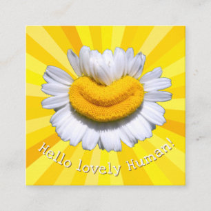 Tarjeta De Recepción "Hola hermoso Humano!" Sonrisa de Manzanilla Luz d