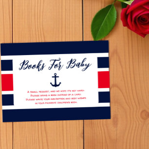 Tarjeta De Recepción ¡Hola! Libros de regalo para baby shower náutico p