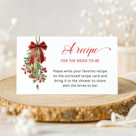 Tarjeta De Recepción Holiday Greenery Recipe for the bride to be