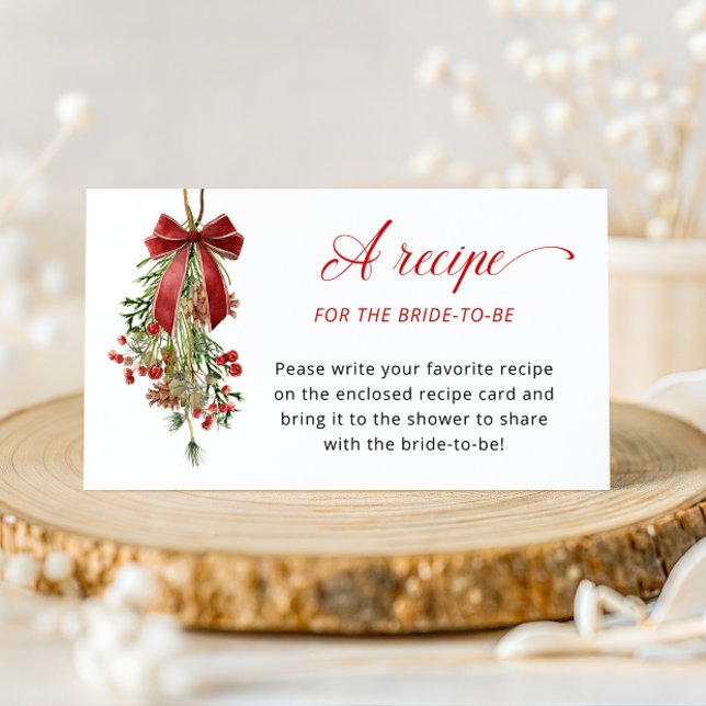 Tarjeta De Recepción Holiday Greenery Recipe for the bride to be (Subido por el creador)