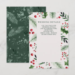 Tarjeta De Recepción Holly Berries Winter Wedding