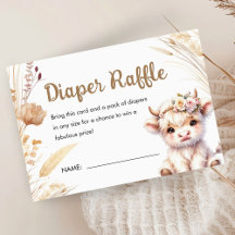 Holy Cow Baby Shower Cute Boho Diaper Raffle